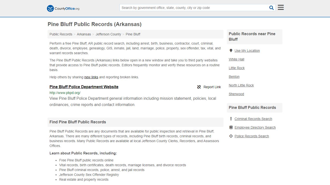 Public Records - Pine Bluff, AR (Business, Criminal, GIS ...